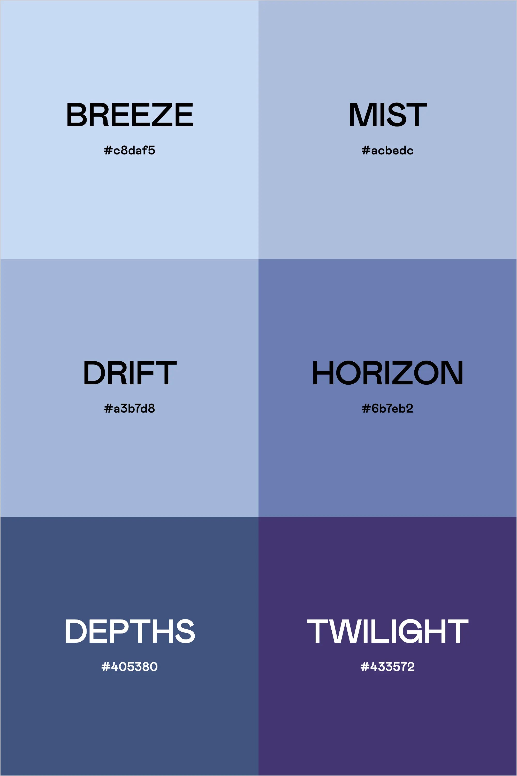 Color Palette: Blue Hydrangea