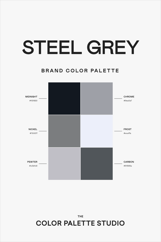 Industrial Elegance: A Monochromatic Steel Grey Color Palette