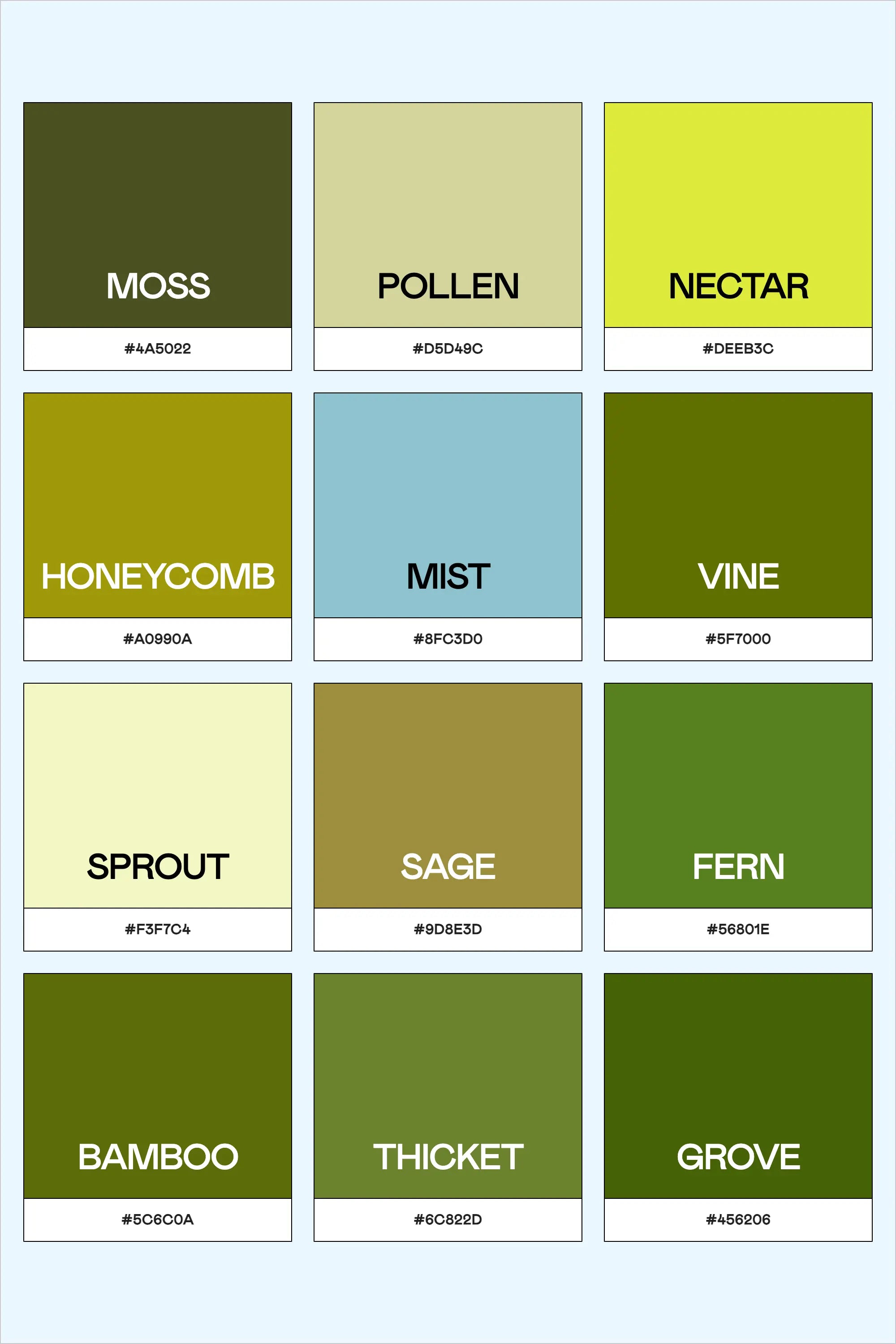 Natural Harmony: A Botanical Color Palette for Sustainable Design