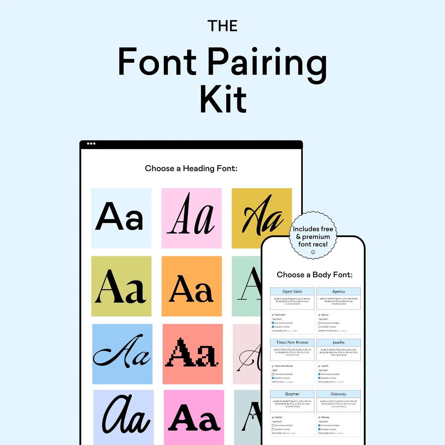 Font Pairing Kit The Color Palette Studio