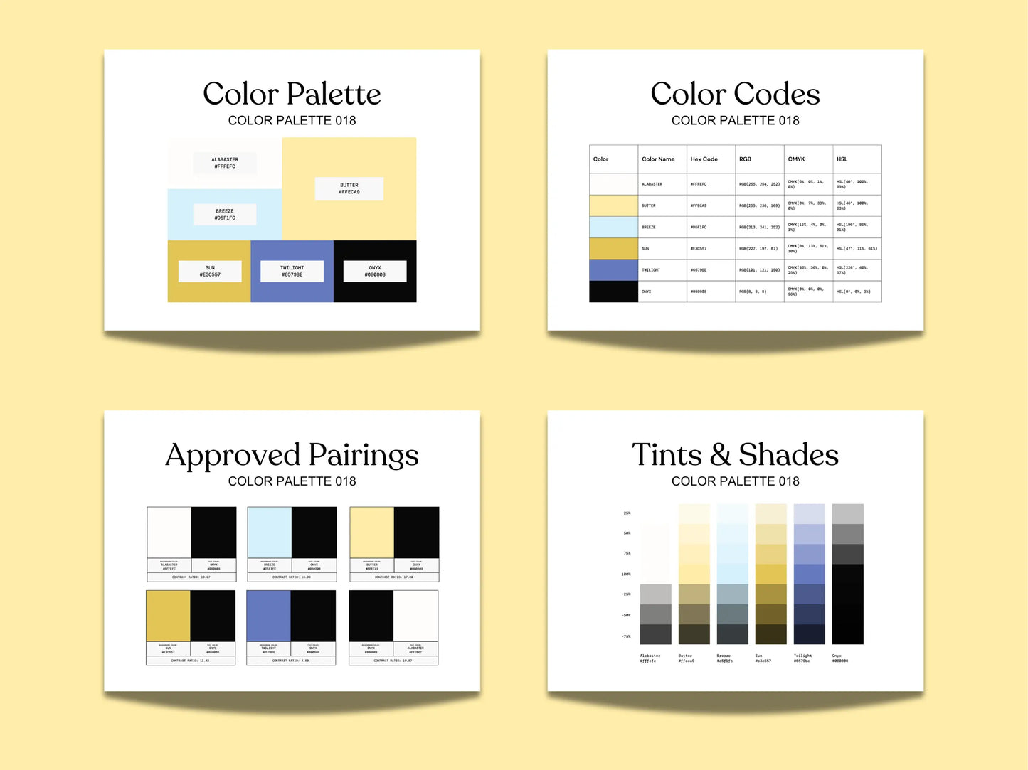 Butter Yellow Color Palette Kit The Color Palette Studio