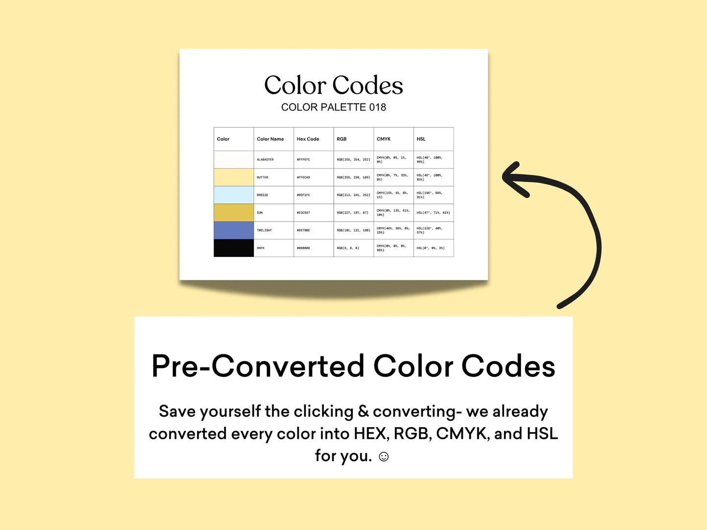 Butter Yellow Color Palette Kit The Color Palette Studio
