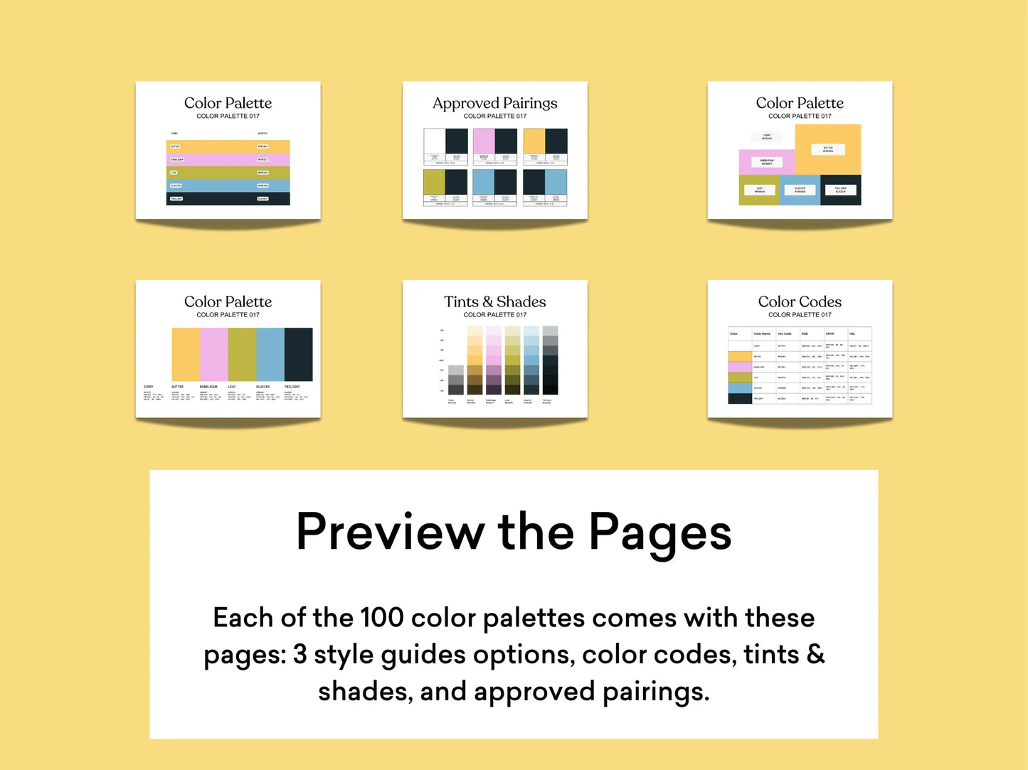 Butter Yellow Color Palette Kit The Color Palette Studio