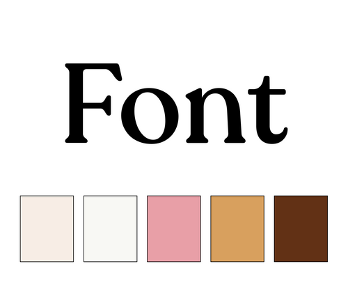The text 'Font' with a series of warm and bright colors