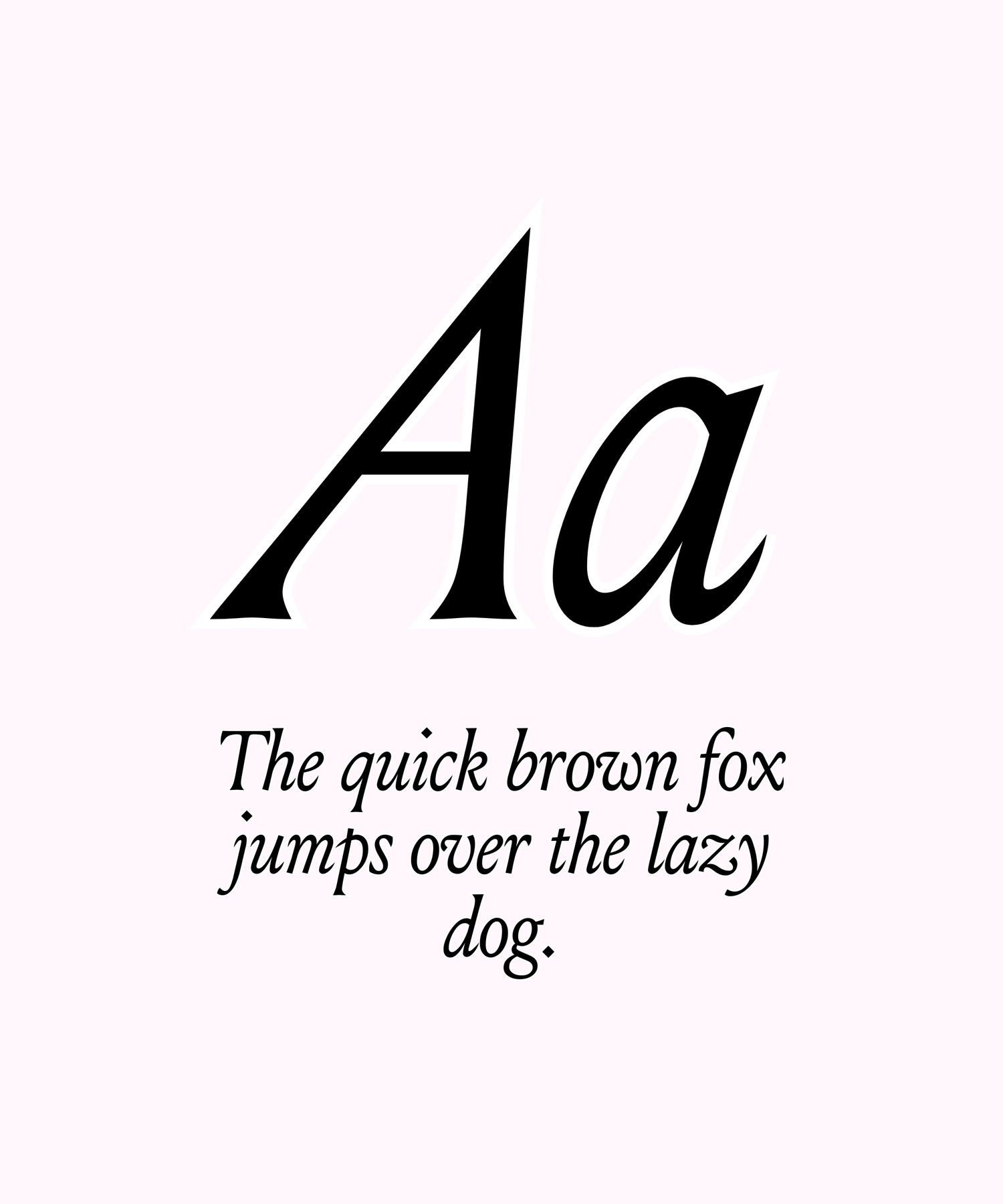 The letters 'Aa' with subtext: The quick brown fox jumps over the lazy dog. 