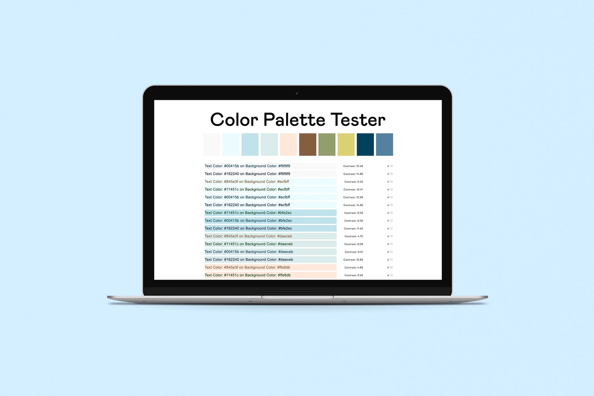 Color Palette Tester The Color Palette Studio