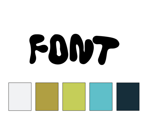 The text 'Font' with a series of cool and bright colors