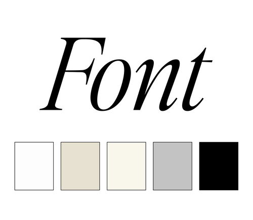 The text 'Font' with a series of neutral & minimal colors